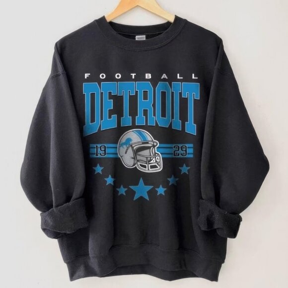 Gildan Tops - Vintage Style Detroit Football Sweatshirt, Detroit Lion shirt sunday football